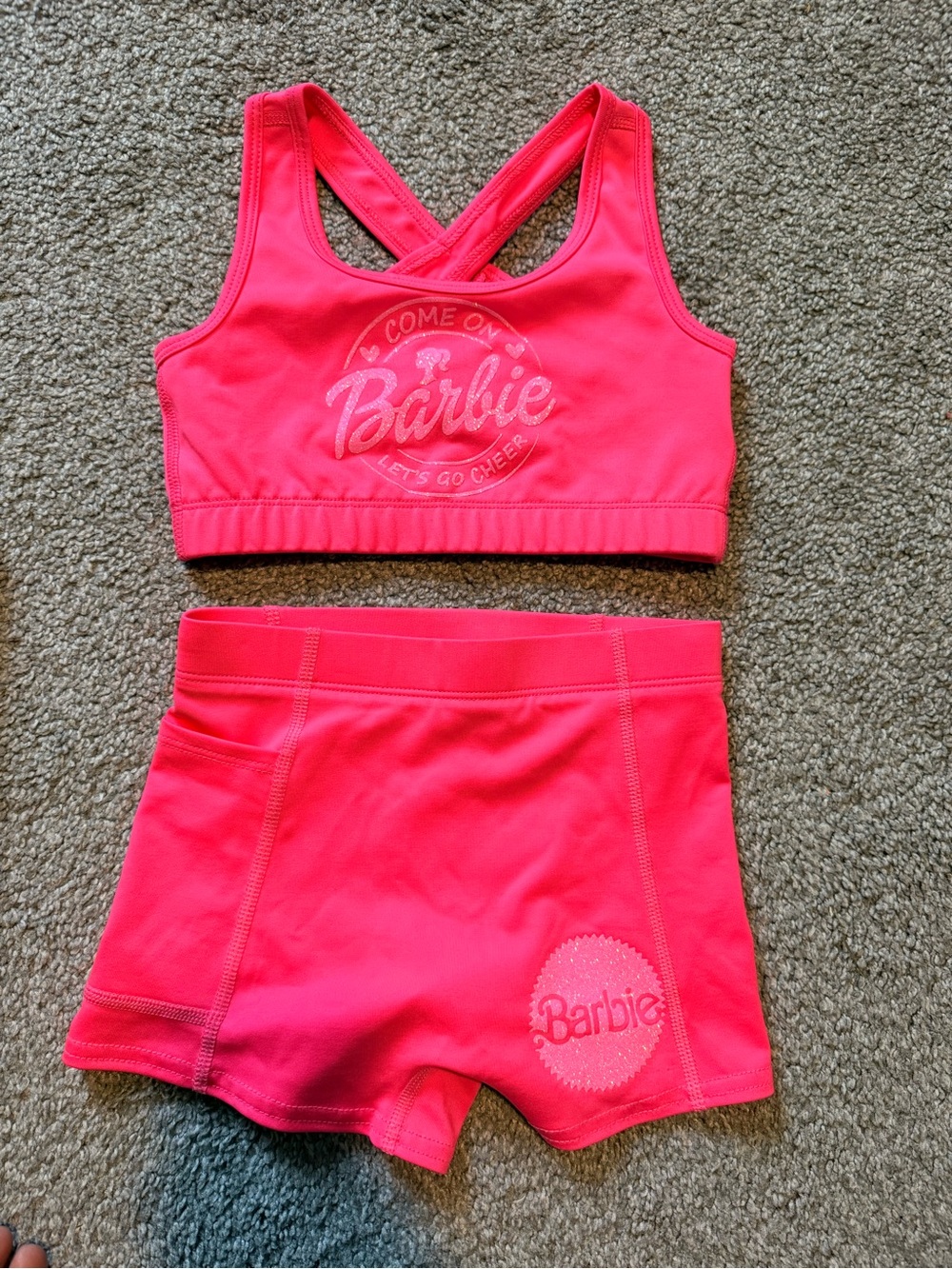 bcg Neon Pink Girls' Active Shorts Set
